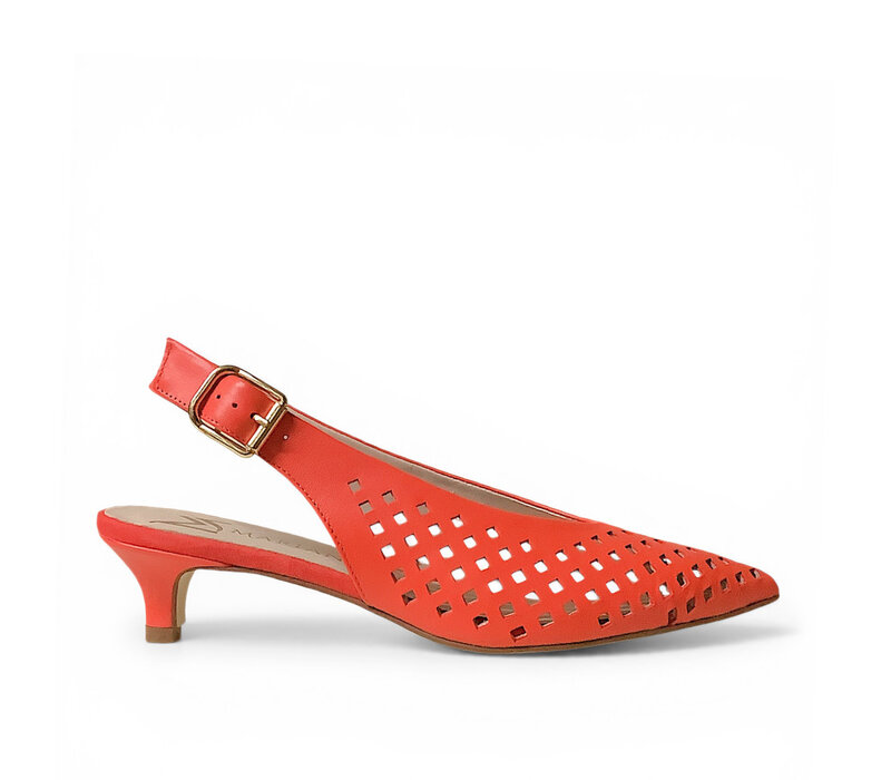 Marian 4405 Deep Coral Kitten Heel Slings