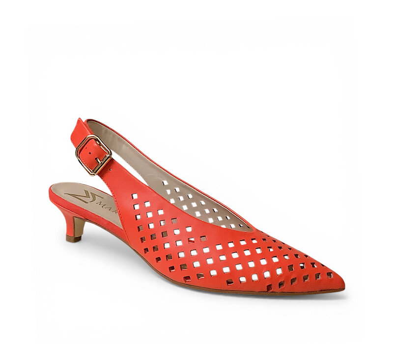 Marian 4405 Deep Coral Kitten Heel Slings