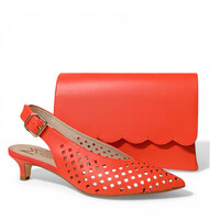 Marian 4405 Deep Coral Kitten Heel Slings