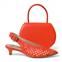 Marian 4405 Deep Coral Kitten Heel Slings