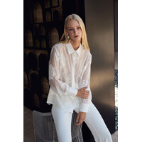 Fly Girl 2446 Cream Embroidered Blouse