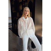 Fly Girl 2446 Cream Embroidered Blouse