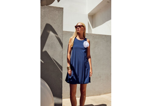 Fly Girl Italy Fly Girl 91462 Navy Bubble Hem Dress