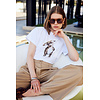 Fly Girl Italy Fly Girl 1005L Puppy Print White Tee
