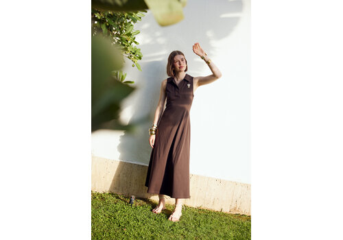 Fly Girl Italy Fly Girl 91491 Brown Jersey Dress