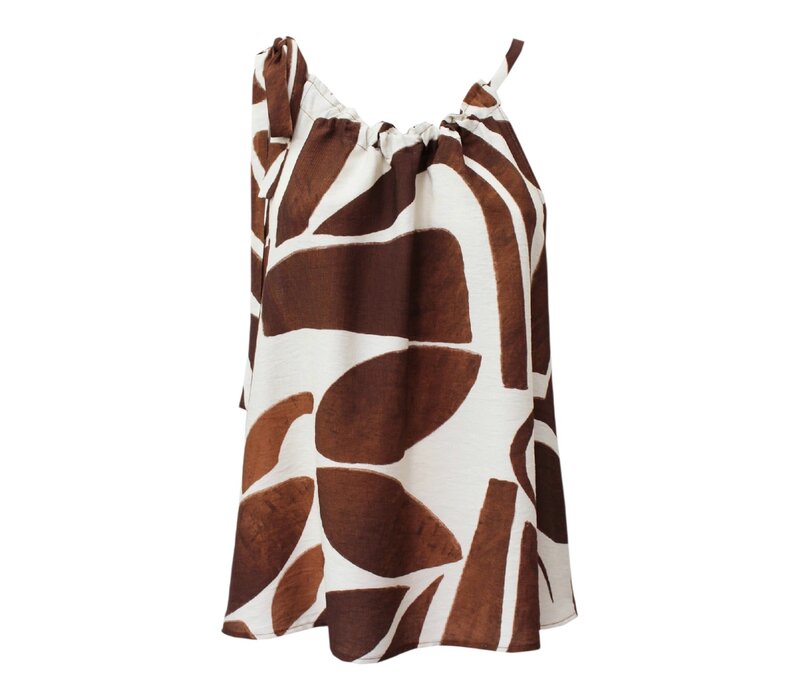 Fly Girl 2671 Brown Print Top