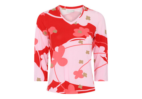Micha S/S Micha 181 193 Red Print Top