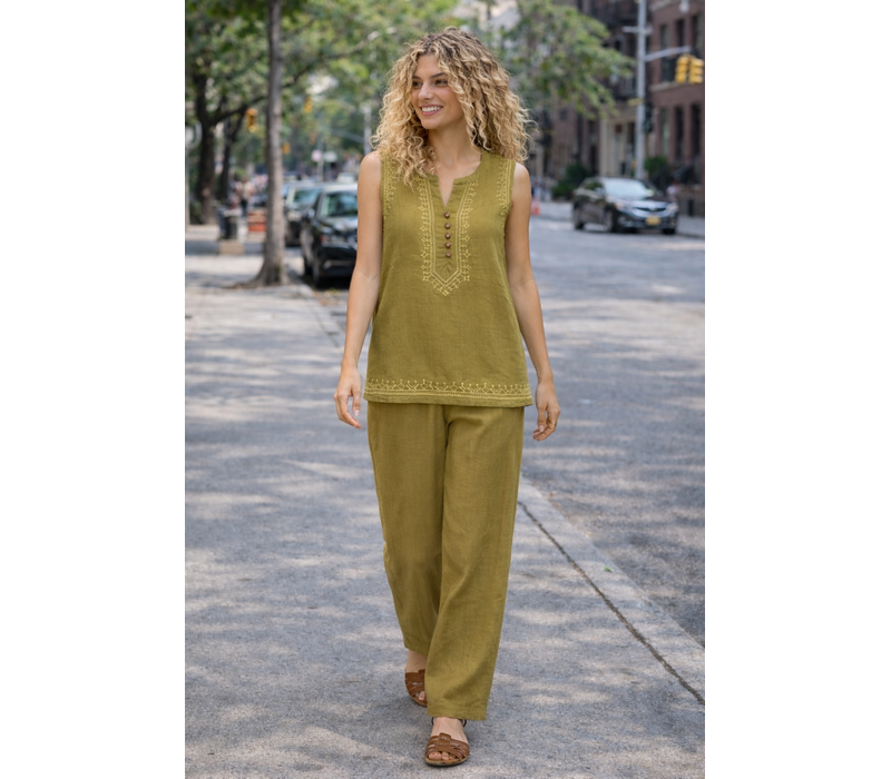 MD’M 46225123 Moss Green Cotton Top