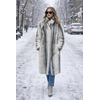 Micha A/W Micha 143 231 Grey Faux Fur Long Coat