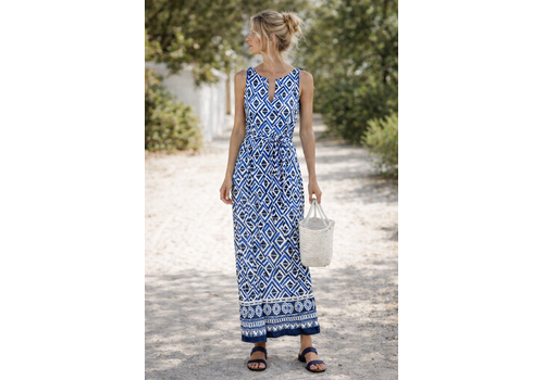 Julie Guerlande Julie Guerlande RO610 Blue Print Dress