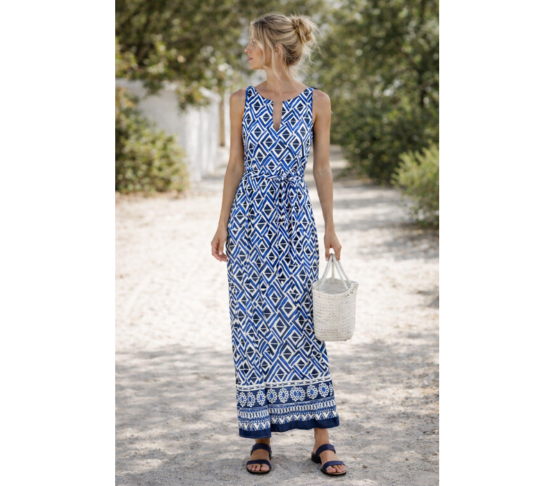 Julie Guerlande RO610 Blue Print Dress