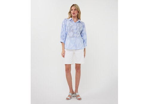 EsQualo S/S EsQualo 14203 Blue Printed Blouse