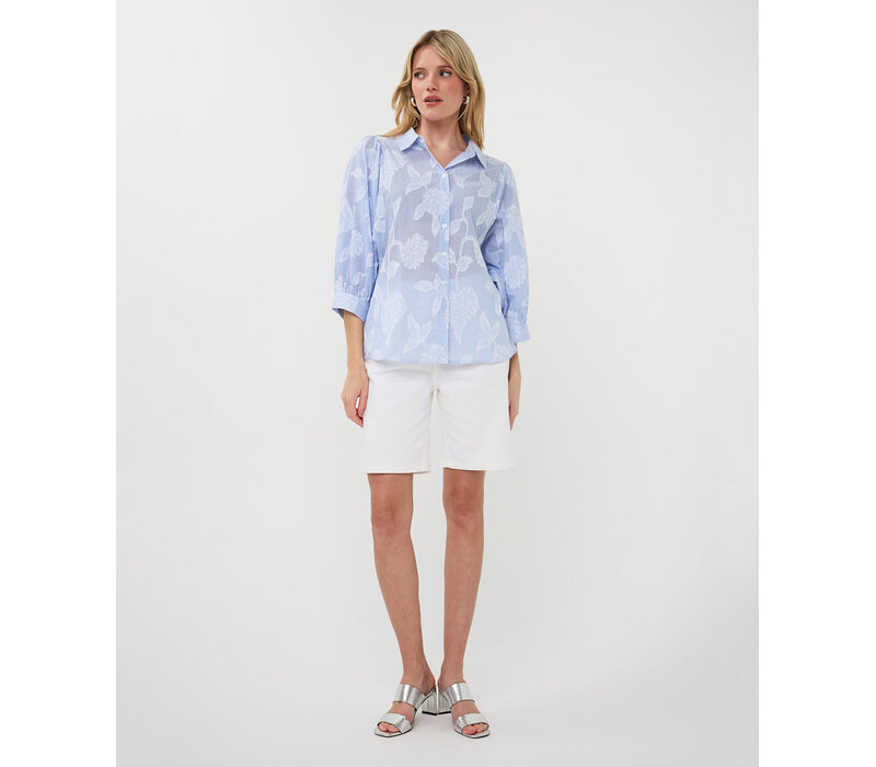 EsQualo 14203 Blue Printed Blouse