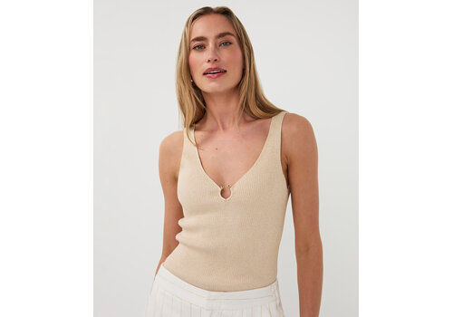 EsQualo S/S EsQualo 27206 Gold Lurex Ribbed Singlet