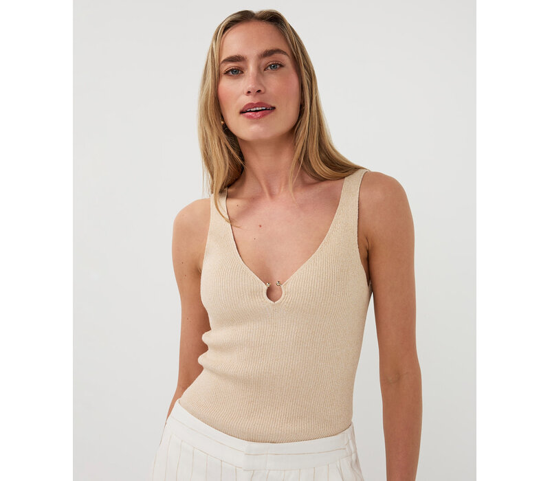 EsQualo 27206 Gold Lurex Ribbed Singlet