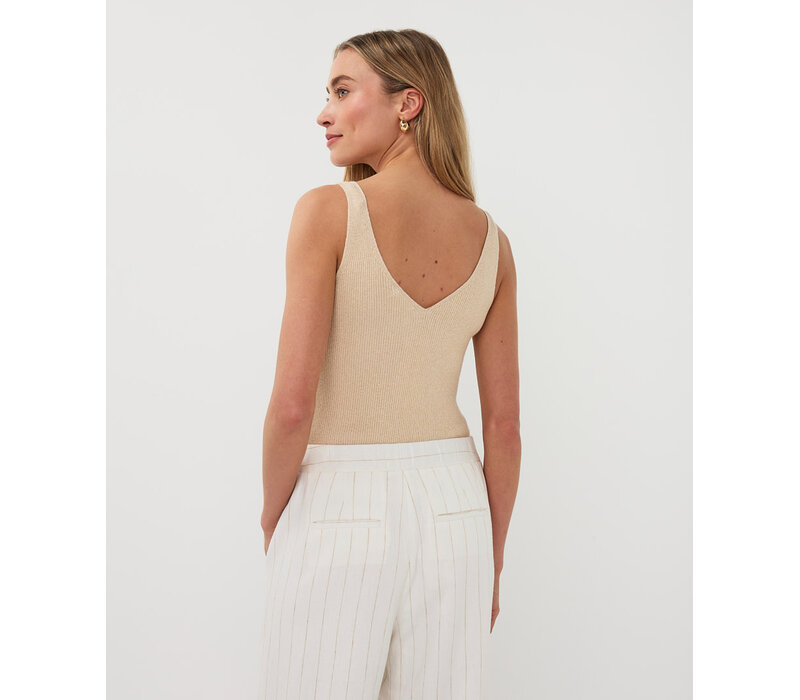 EsQualo 27206 Gold Lurex Ribbed Singlet