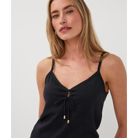 EsQualo 27204 Black Lurex Camisole Top