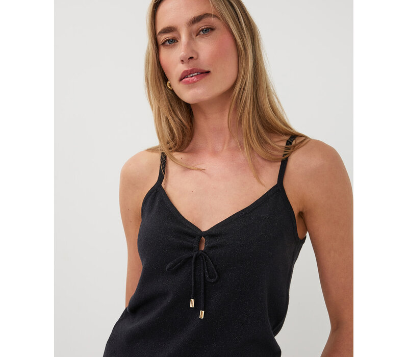EsQualo 27204 Black Lurex Camisole Top