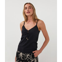 EsQualo 27204 Black Lurex Camisole Top