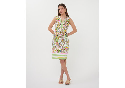 EsQualo S/S EsQualo 30223 Slv/less Jungle Print Dress