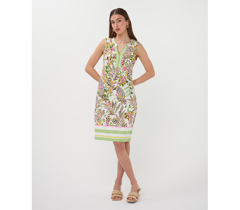 EsQualo 30223 Slv/less Jungle Print Dress
