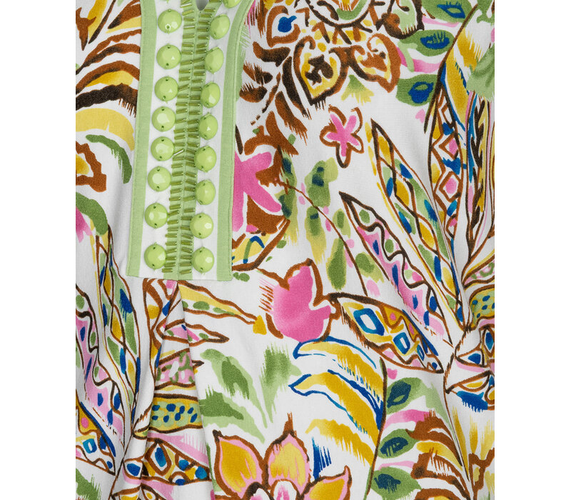 EsQualo 30223 Slv/less Jungle Print Dress