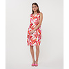 EsQualo S/S EsQualo 10206 multi colour Leaf Print Dress