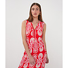 EsQualo S/S EsQualo 30218 Red Multi Print Dress
