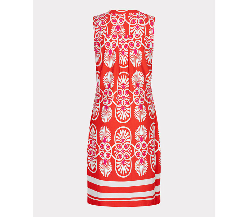 EsQualo 30218 Red Multi Print Dress