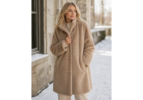 Micha A/W Micha 143 236 Camel Faux Fur Coat