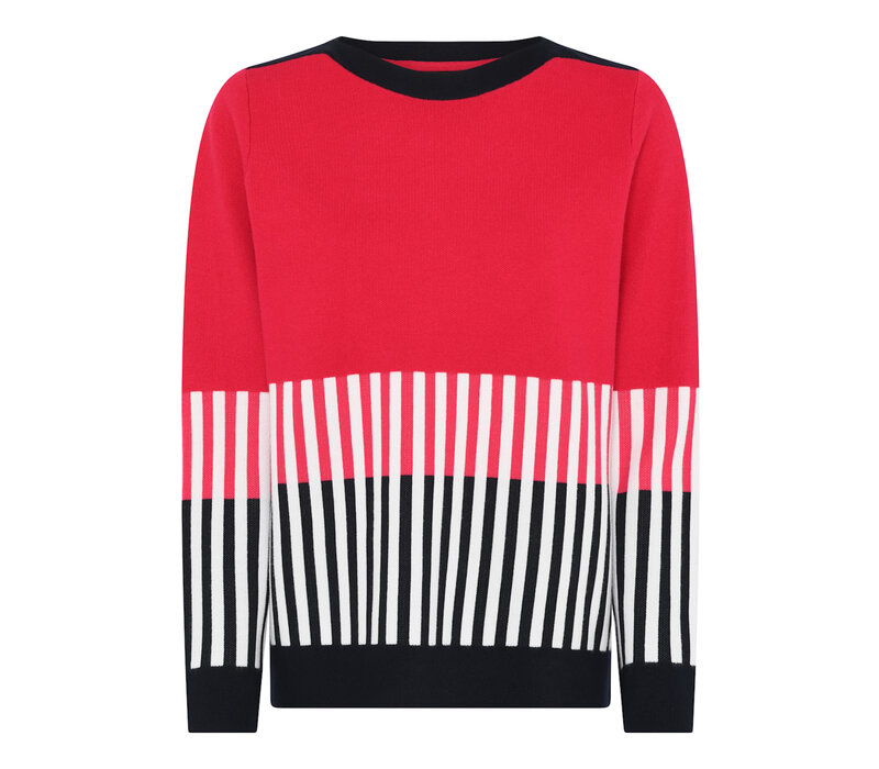 Micha 180 150 Red/Navy Stripe Sweater