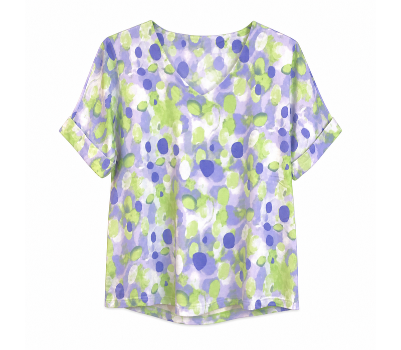 Micha 181 185 Blue/Green V neck Top