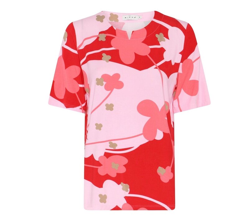 Micha 181 192 Red Flower Print Top