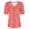 Micha S/S Micha 181 180 Red/Sand Zebra Print Top