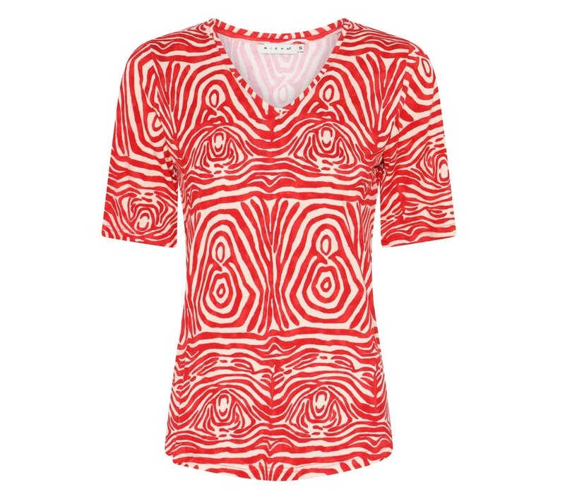 Micha 181 180 Red/Sand Zebra Print Top
