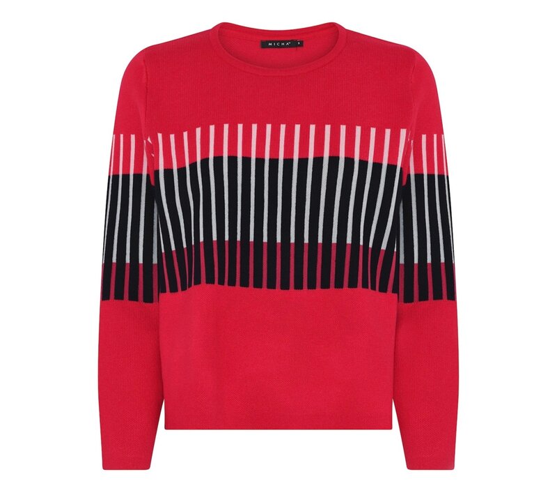 Micha 180 149 Red/Navy fine knit Sweater