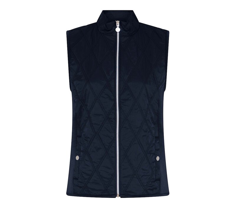 Micha 105 381 Navy Quilt & Jersey Gilet