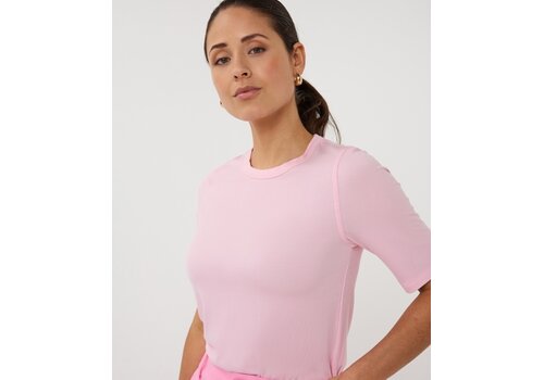 EsQualo S/S Esqualo 30017 Rose Pink Rib T-Shirt