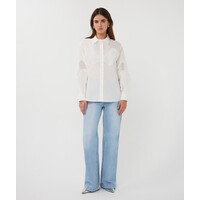 Esqualo 14012 Off-Wht Lace poplin Blouse