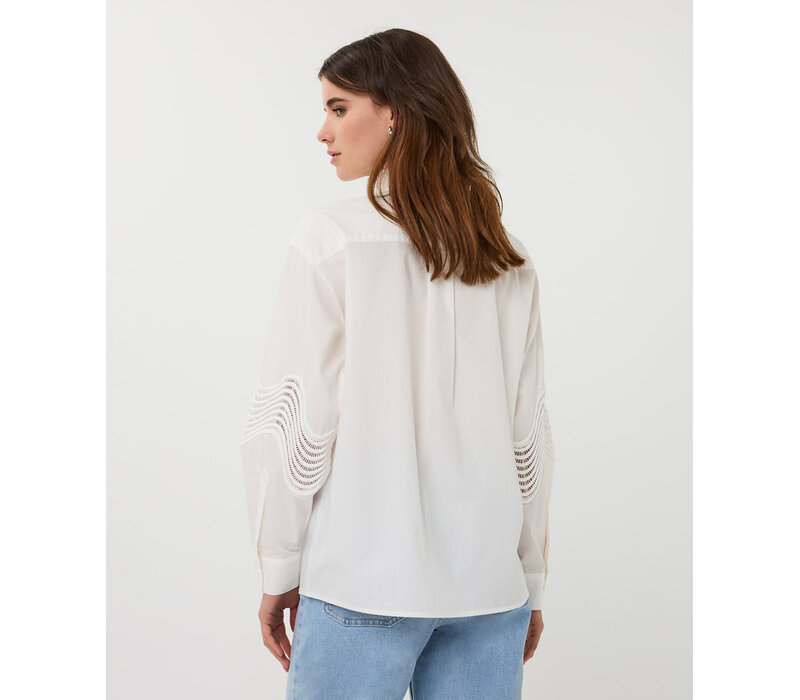 Esqualo 14012 Off-Wht Lace poplin Blouse