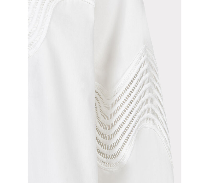 Esqualo 14012 Off-Wht Lace poplin Blouse
