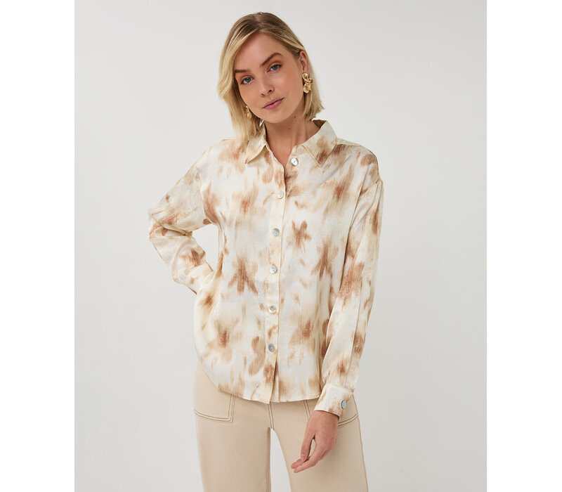 Esqualo 14014 Beige Print Blouse