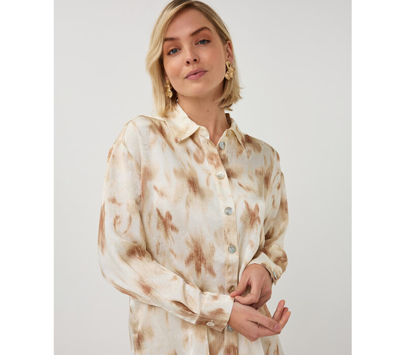 Esqualo 14014 Beige Print Blouse