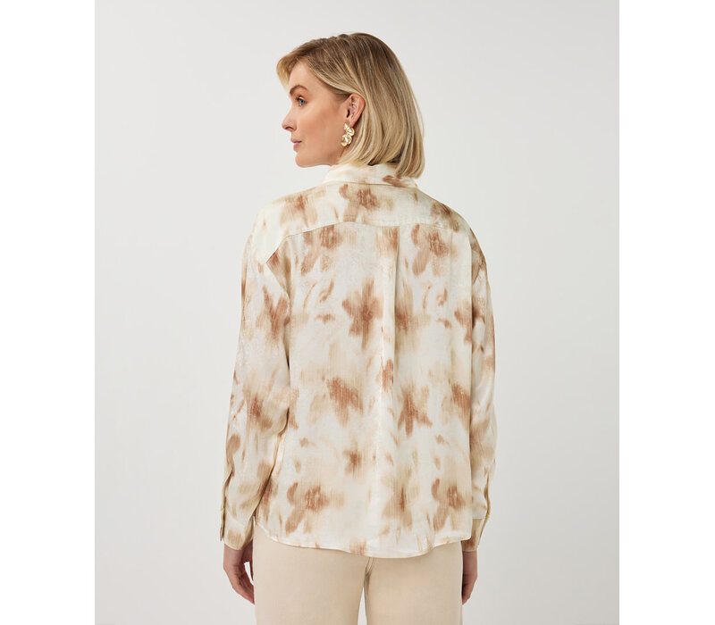 Esqualo 14014 Beige Print Blouse