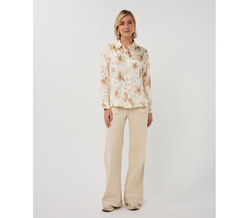 Esqualo 14014 Beige Print Blouse