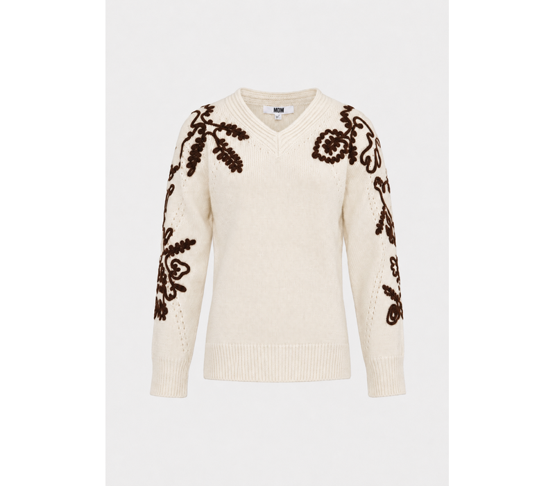 MD’M 35021026 Cream Motif Sweater