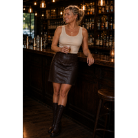 MD’M 36911907 Mahogany Faux Leather Skirt