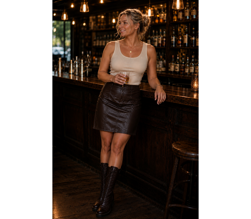 MD’M 36911907 Mahogany Faux Leather Skirt