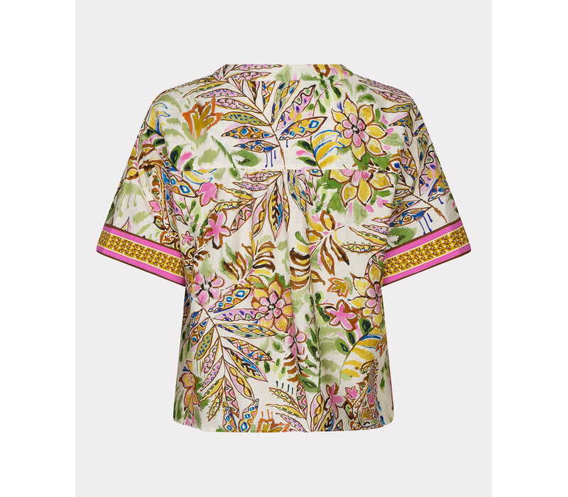 EsQualo 14204 Jungle Print Blouse