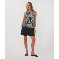 EsQualo 30202 Black & White Stretch Top